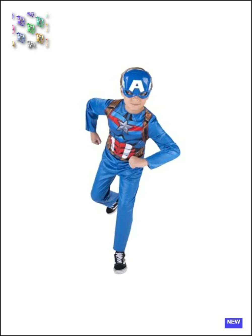 Captain America Costume Kids Jumpsuit Mask
